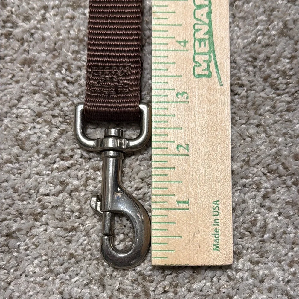 Durable Nylon Brown Dog Leash with Metal Clip